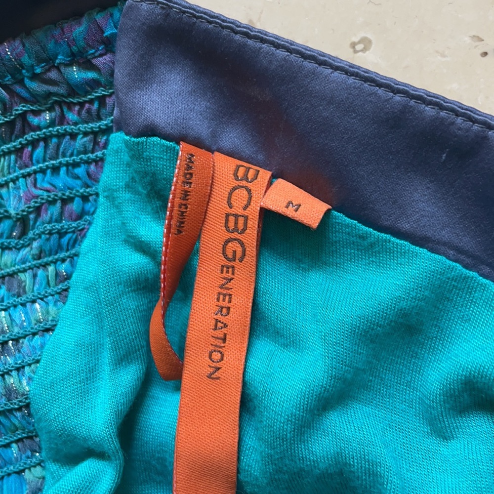 Bcbgeneration Peacock Pattern Silk Boho Cocktail … - image 7